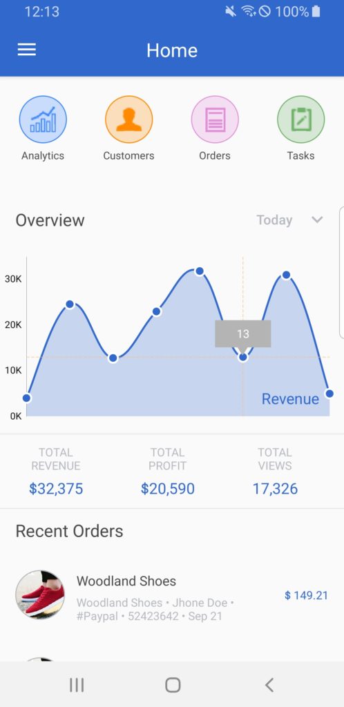 dashboard app template